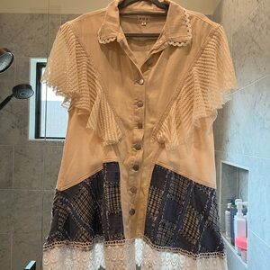 Boho Patchwork Button-Up dress